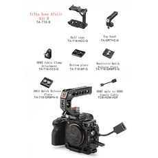 Tilta-소니 A7SIII A7S3 카메라 케이지 풀 케이지/하프 보호 케이스 사이드 핸들 경량 블랙 소니 A7S3 카메라용, Kit b