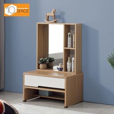 텐스페이스 10SPACE 루체 좌식 600 수납겸용 화장대 LS101, 오크화이트