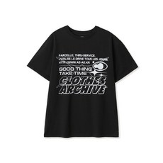 AEAE 에이이에이이 PARCELLE TYPO T-SHIRTS 반팔 티셔츠 블랙 매장정품