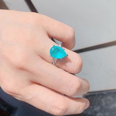 JitDoo 물방울 파라이바 토르말린 에메랄드 핑크 토파즈 반지 빈티지 웨딩 보석 여성 선물 10*14mm
