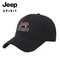 jeep 지프모자 남성 야구모자 커플용 압설모자 사계절 썬캡 아웃도어 스포츠 스타일리시하고 심플한 화이트 컬러의 선캡 브랜드 자수 모자 ca0003 블랙 프리사이즈(56-61) 조