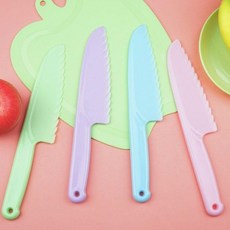 소꿉놀이 유아 플라스틱 안전칼 유아 어린이 요리 수업 칼, 1개, 블루-대