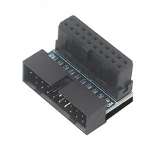 데스크톱 마더보드 메인보드용 USB 3.0 수-암 연장 어댑터 최대 아래 90 도 앵글 컨버터 커넥터 19 핀 20, [02] Black B, 1개, 02 PH19B black