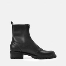 자라 ZARA 프런트 지퍼 미들힐 통굽 앵클부츠 첼시부츠
