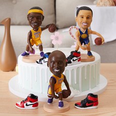 식객매점 NBA 미니 피규어 농구 선수 인테리어 소품 차량용 전시 마이클 조던 코비 제임스, 1개
