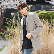 빅사이즈클럽 AM 썸머체크자켓 빅사이즈 자켓 오버핏자켓