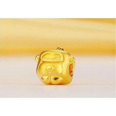 [해외] 새해 999 24 k 옐로우 골드 귀여운 스퀘어 원숭이 펜던트 0.66g