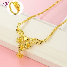 저우다푸환메이 여성 베트남 사금 웨이브 체인 신부 장미꽃 플래팅 색상이변하지않음