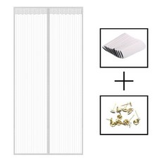 방충망 모기장 마그네틱 도어 메쉬 커튼 파티션 주방 스크린 자동 닫기 120x210cm, White, 2XL 120x210cm, 1개