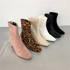 Orashop 슬림 스판 앵클 부츠