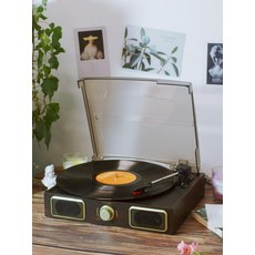 LP플레이어 턴테이블 축음기 블루투스턴테이블 lp플레이어 뜨거운 판매 LP 비닐 레코드 플레이어 빈티지 복고풍 거실 유럽 스타일 비닐 턴테이블 전기 기계, 블루투스 버전 2 스타일러스