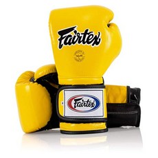 Fairtex 페어텍스 BGV9 무에타이 킥 복싱 글러브, Yellow/Black Piping