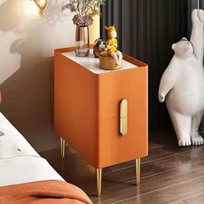 무선 충전 협탁 침실 탁자 수납 서랍장 스마트협탁, 30cm 너비, 오렌지 컬러