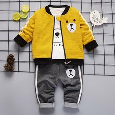 히쿠 봄 여름 아동 패션 긴팔 상하세트복 A 27 T878p0