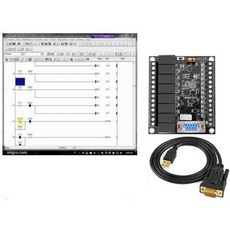 PLC 래더 로직 프로그래머블 컨트롤러 프로그래밍 인터페이스 및 GX 개발자 소프트웨어 스타터 키트 24V 12개 입력 8개 릴레이 출력 전원 공급 장치, PLC 래더 로직 프로그래머블 컨트롤러, 프로그래밍 인
