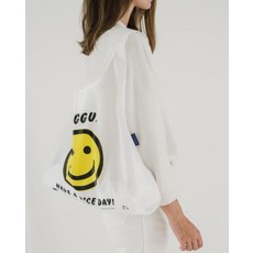 바쿠 x 피넛츠 스누피 리유저블 에코백 장바구니, 다른개, 정품 매체 고마워 행복한 자리