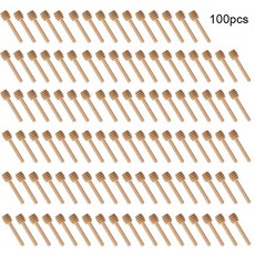 100 PCS 긴 손잡이 나무 꿀 숟가락 교반 스틱 Beidou 꿀 추출기 홈 주방 레스토랑 바 파티 카페, 100개