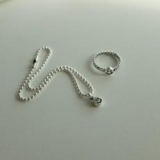 스마일 군번줄 발찌 silver925