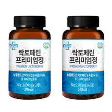 닥터오케이 락토페린 프리미엄정 3000mg 초유 단백질, 60정, 2개