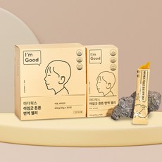 마더웍스 아임굿 튼튼 면역 스틱 젤리 유아 어린이 아연 비타민D 국내생산 제주도 감귤맛, 1박스, 30포