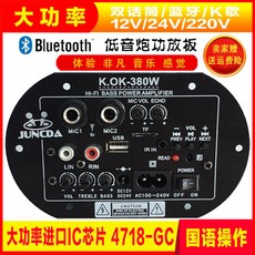 블루투스스피커 더블마이크 대출력 블루투스 앰프보드 12V24V220V우퍼스피커 스피커 메인보드 통용, 기본