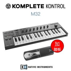 마스터 키보드 미디 컨트롤러 네이티브 인스트루먼트 komplete kontrol m32 전자 컨트롤벨로시티 23신디사이저, m32+페달