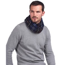 BARBOUR Tartan Lambswool Scarf USC0001 Navy/Red