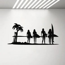 냉장고 스티커 서핑 장식 벽 침실 비닐 데칼 G719 방 서퍼 스포츠 벽화 여아용 보드, 57X24 CM, 22 Black