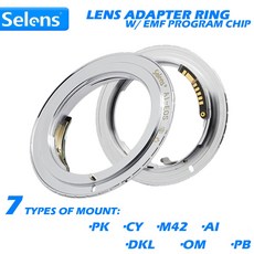 Selens AF 확인 렌즈 어댑터 W/ EMF 프로그램 칩 캐논 EOS 디지털 필름 카메라 5D Mark III 500D 650D 6D 7D 9th, 06 for Retina DKL, 06 for Retina DKL, 1개