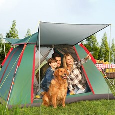 MOLY 캠핑 대용량 3-5인용 원터치텐트 J1325, 3-5인용 215*215*142CM, 옵션B 카키