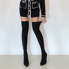 모노소울 올라 레깅스핏 블랙 스웨이드 8cm 싸이하이롱부츠