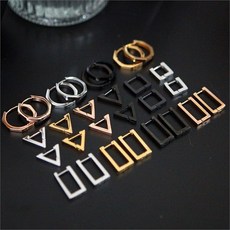 실버사각링귀걸이