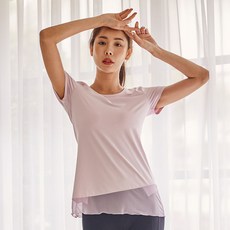 신디 여름 헬스 슬리브 밑단 쉬폰 여성 라운드 티셔츠CDRP19304 부천점#CINDY#