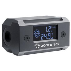 G0.6cm(1/4인치) 인라인 온도 및 유량 모니터 PC 수냉 루프용 디지털 실시간 냉각수 OLED 디스플레이 알루미늄 CPU 냉각 온도계/유량 표시기 미터, G0.6cm 1 4인치 인라인 온도 및 유량 모니터,, 1개