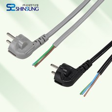  신성전기 파워코드선 0.75SQ 1.0SQ 1.5SQ 2.5SQ 전원플러그 10A 16A 측면접지 케이블연결, 2.5SQ/5M/16A 흑색 5개, 5개 