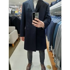[킨록앤더슨] 역시즌 킨록앤더슨 다크 네이비 캐시미어100% 7부 체스터 코트(IOKYC420C3M7)
