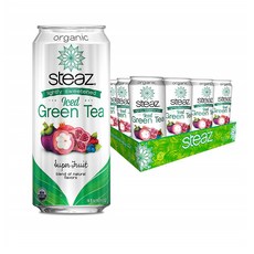 Steaz 오가닉 유기농 아이스 그린티 혼합 과일 473ml 12캔, 단일상품