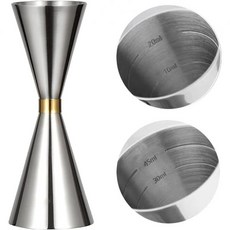 3071527 이유식 계량컵 제빵 조리 눈금 WOMLEX 메이저컵 30/45ml 지거컵 칵테일 위스키 계량 스테인레스강 30ml / 45ml 은, 30ml / 60ml, 실버, 1개