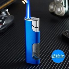 금속 방풍 휴대용 다이렉트 블루 플레임 라이터 전자 터치 선물 남녀공용, 01 ZY047 blue, 한개옵션1