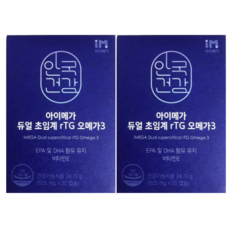 안국건강 아이메가 듀얼 초임계 rTG 오메가3 825mg 30캡슐, 30정, 2개