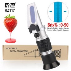 당도계 휴대용 굴절계 당도 측정기 과일 주스 수프 액체 지수 테스터 측정 장비, RZ117-whitebox, 1개