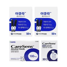 아큐라플러스 혈당 시험지 100매+채혈침100매+알콜솜100매, 1개