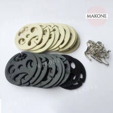 UNBAISER 차량용틈새쿠션 자동차시트 버클 등받이덮개 고리구멍 좌석 의자부품 부자재 카드 시트 고정 자동차 방석 카드 홀더, 베이지 20개+갈고리 20개, 1개