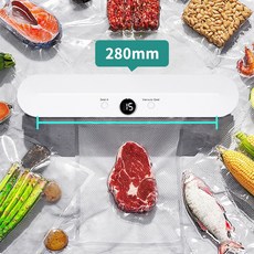 스마트 가정용 진공포장기 원터치 진공 밀봉 음식압축기, 진공포장기+20비닐백, 흰색/White