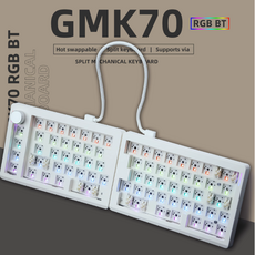 [cy] ZUOYA GMK70 기계식 게이밍 키보드 전용키트 하우징 마그니틱 분리형 핫스왑DIY gasket구조 객제화 RGB 3000mah VIA지원, GMK70 키트(키캡키축없음), NO-추가안함