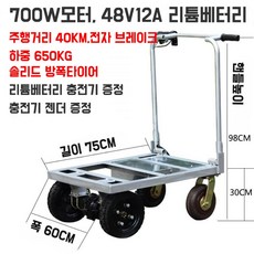 전동카트 구르마 손수레 4륜 운반차 접이식 모터 핸드카 카트, 75x60 650KG