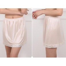 시스루 원피스 속에 입는 5부 레이스라인 속치마 슬립 여고생 정전기없는 정장 롱