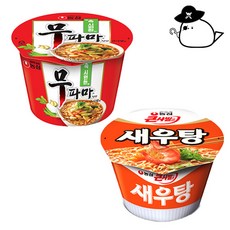 Taste Bucket 선물) 농심 무파마 큰사발 8입+새우탕 8입, 16개