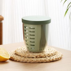 과일 도시락 샐러드 후르츠팟 휴대용 푸르트팟 용기, 녹색 - 포크 포함 / 400ml, 1개