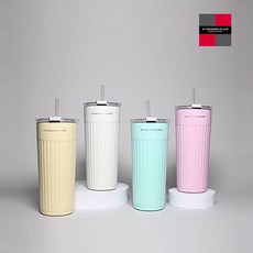 투썸플레이스 스트라이프텀블러 4가지 파스텔컬러, 500ml, 화이트